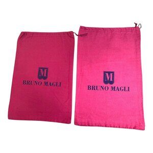 Bruno Magli Shoe Dust Bags Pair Pink Cotton Set Of Two With Drawstring Closure